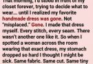 I thought my handmade dress was lost forever—until I saw a stranger across the room wearing the one I stitched with my own hands.