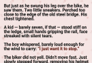 A quiet moment on a bridge turns into a life-saving encounter when a stranger’s gentle words pull a broken child back from the edge.