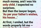 A shocking inheritance reveals a hidden truth behind a father’s final wish.