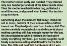I bought a Happy Meal for a little girl at McDonald’s thinking I was helping a stranger… but the words she spoke before I left uncovered a grief I’d buried — and changed my life forever.”