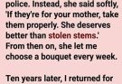 At 12, I was caught stealing flowers for my mother’s grave… but the kindness a florist showed me that day came back to change my life ten years later.