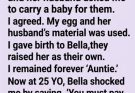 Twenty-five years after I carried a baby for my best friend, her daughter looked me in the eye and said, ‘You must pay’—and what she meant left me in tears.