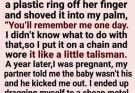 I bought a homeless pregnant teen a bowl of soup on a freezing night. A year later, a plastic ring she gave me led me to the family, home, and future I never thought I’d have. ❤️🥹