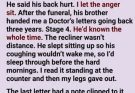 My husband spent his final years sleeping in a recliner, and I thought he had stopped loving me. After his funeral, I discovered the heartbreaking truth hidden inside a folder he never wanted me to see.