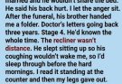 My husband spent his final years sleeping in a recliner, and I thought he had stopped loving me. After his funeral, I discovered the heartbreaking truth hidden inside a folder he never wanted me to see.
