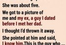 My 5-year-old pointed to an old photo of my ex and quietly said, “I know him.” What she revealed next uncovered a family secret that had been hidden for decades—and changed everything I thought I knew about my past.